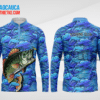 Mẫu áo dài tay câu cá CLB Bến Tre màu xanh biển thiết kế giá rẻ CAT13