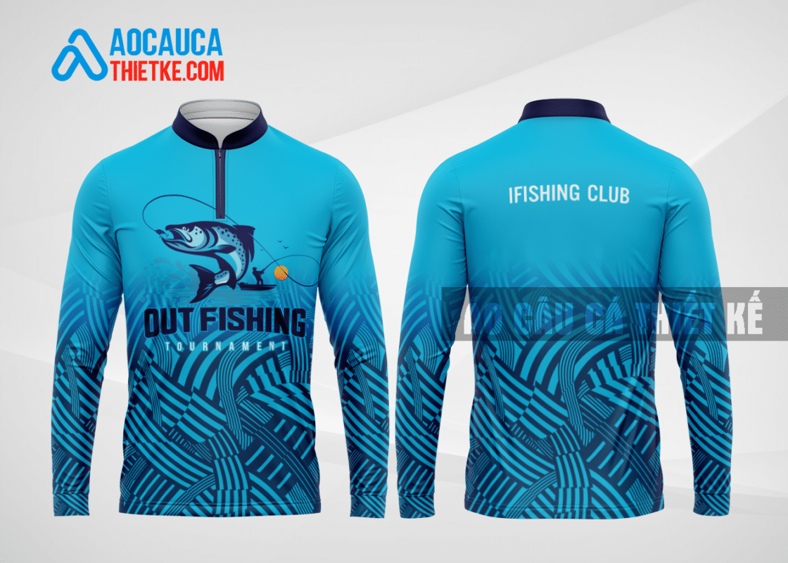 Mẫu áo câu cá fishing CLB Đà Nẵng màu xanh da trời thiết kế chất lượng CAT21