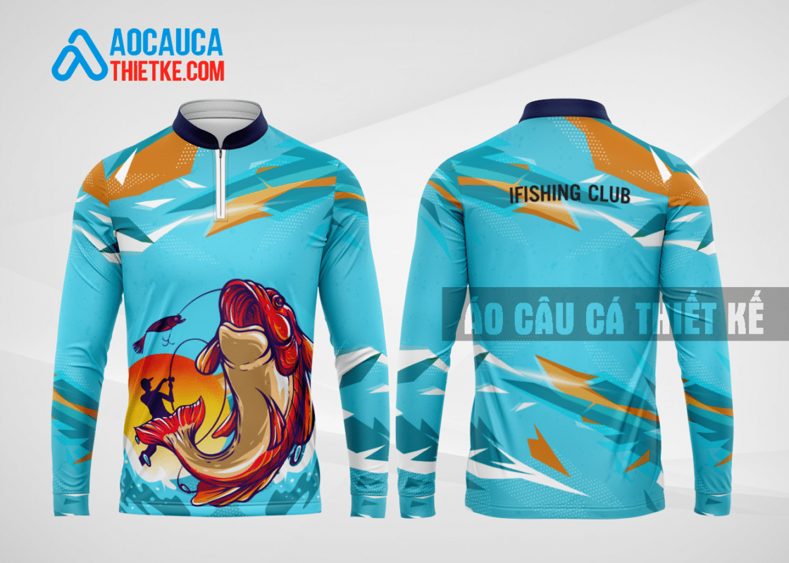 Mẫu quần áo câu cá CLB Lâm Đồng màu cam thiết kế độc CAT44